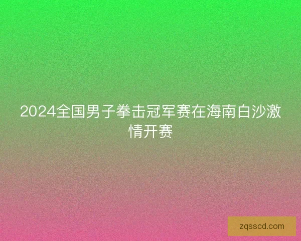 2024全国男子拳击冠军赛在海南白沙激情开赛